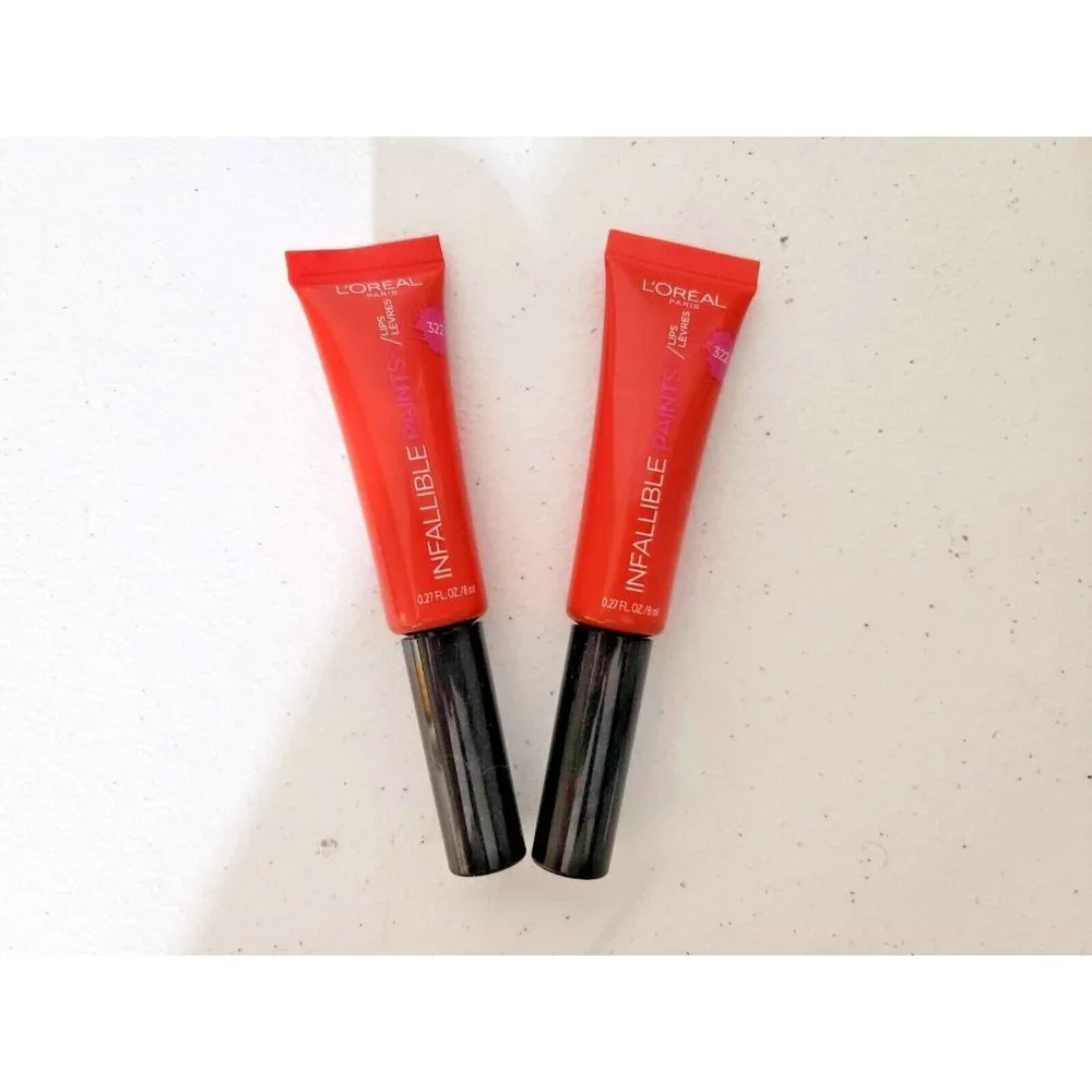 L'Oreal Paris Infallible Lip Paints 322 Orange Envy 0.27 Oz Set Of 2 New - Picture 1 of 2